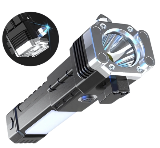 Linterna + Martillo + Powerbank + Imán Portatil