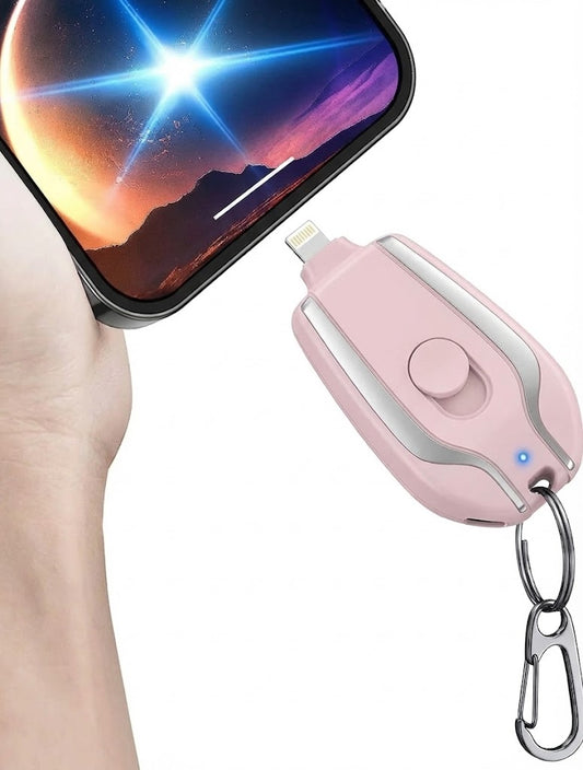 COMPATIBLE iPhone - Powerbank llavero portatil Lightning color rosado