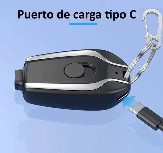 Batería de Llavero Portátil Tipo C compatible con Android, color negro